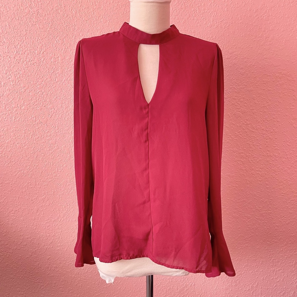 Romeo & Juliet Couture Red Burgundy Blouse